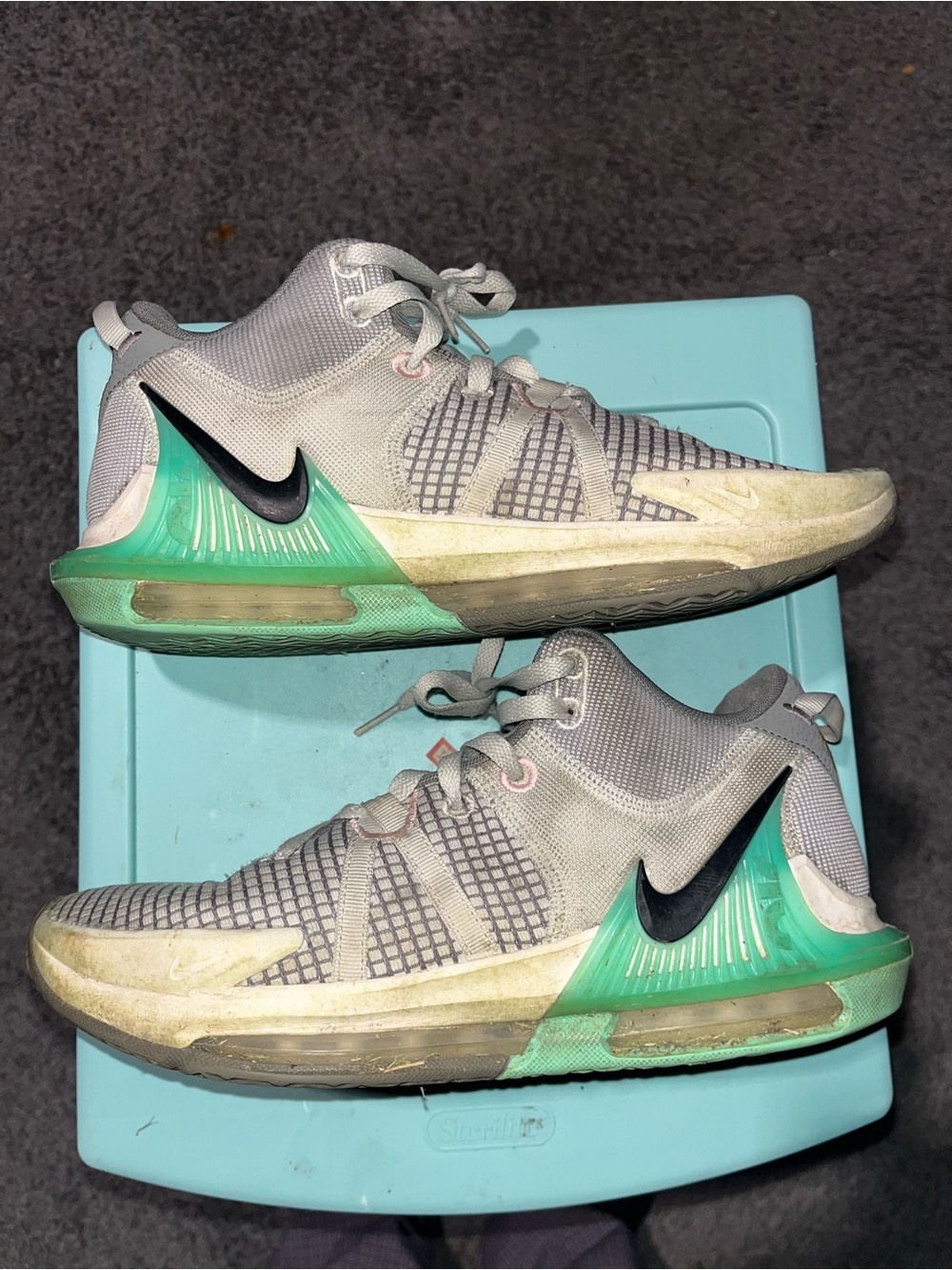 LeBron James Nike grey  and Teal Athletic Shoes